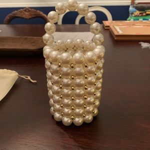Pearl covered handbag with short or long strap. Used once!